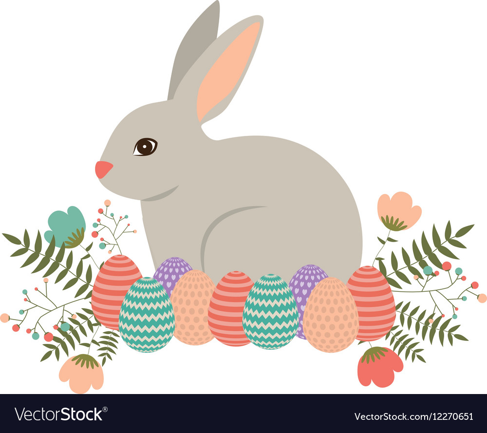 Isolated happy easter design Royalty Free Vector Image