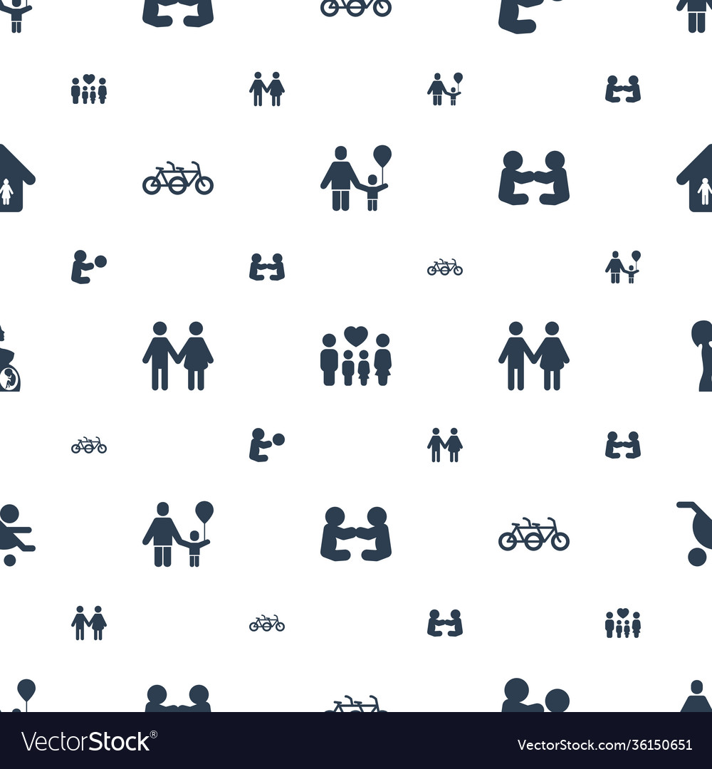 Mother icons pattern seamless white background