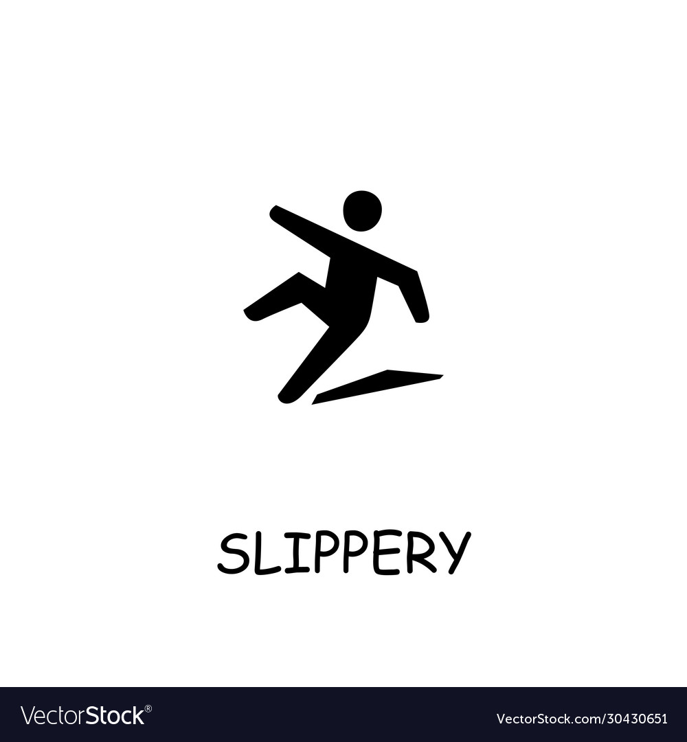 Slippery flat icon Royalty Free Vector Image - VectorStock