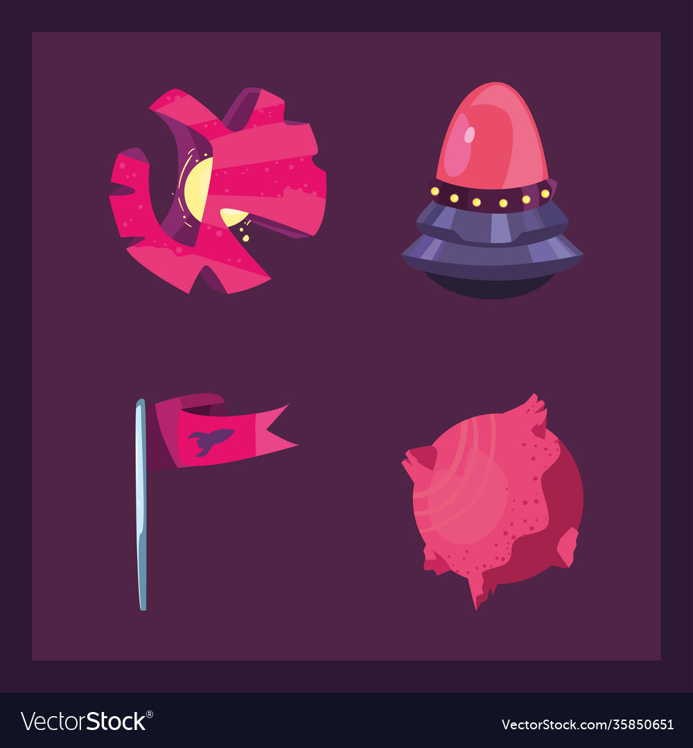 Space Icon Collection Design Royalty Free Vector Image