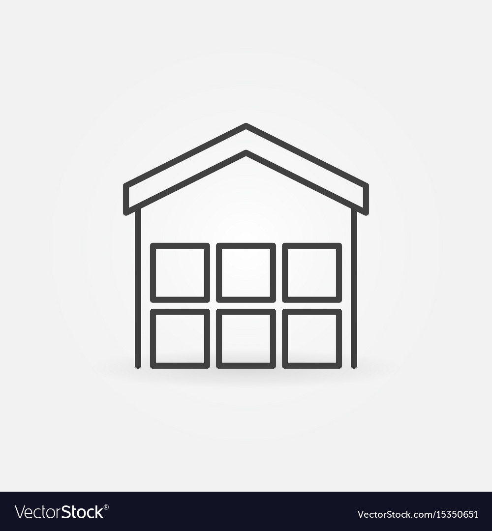Warehouse outline icon Royalty Free Vector Image