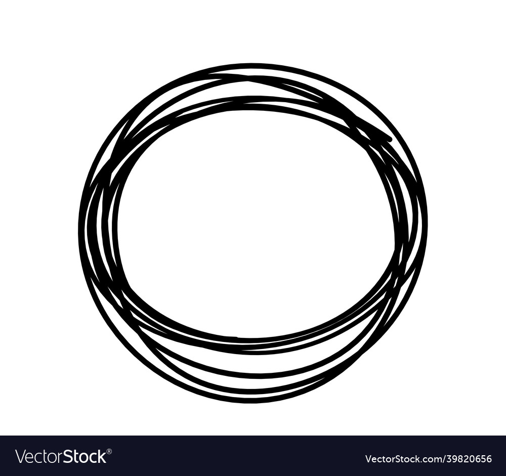 Abstract black oval as line drawing on white Vector Image