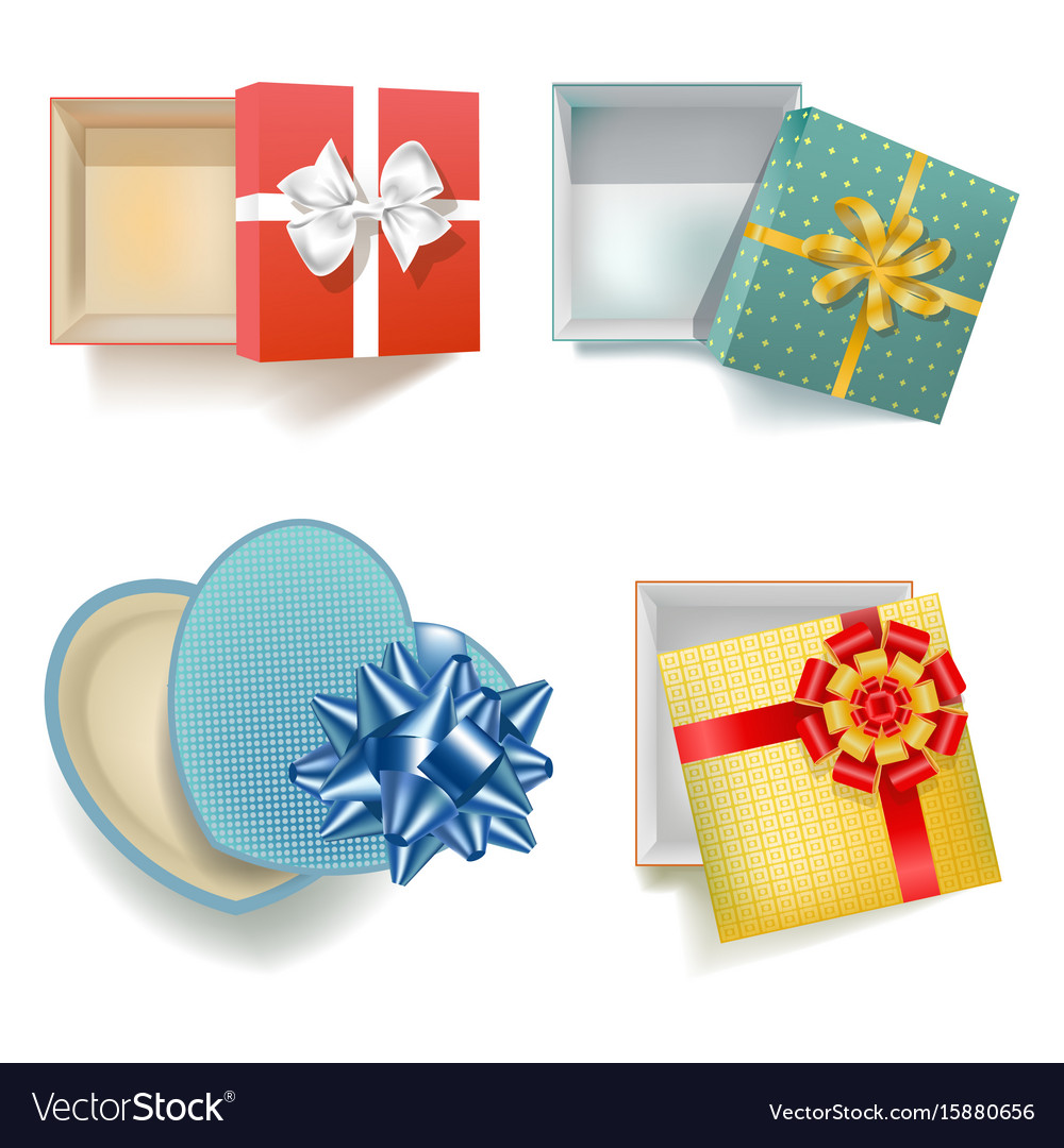 Empty gift boxes Royalty Free Vector Image VectorStock