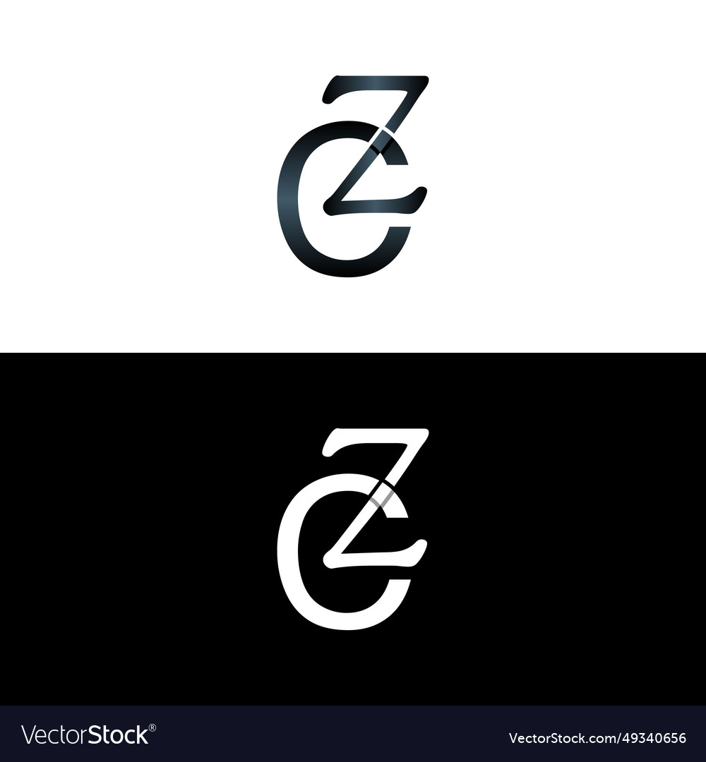 Letter cz luxury modern monogram logo design Vector Image