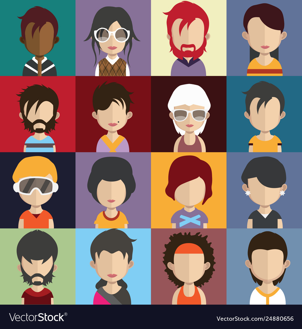 People avatars with colorful backgrounds Vector Image