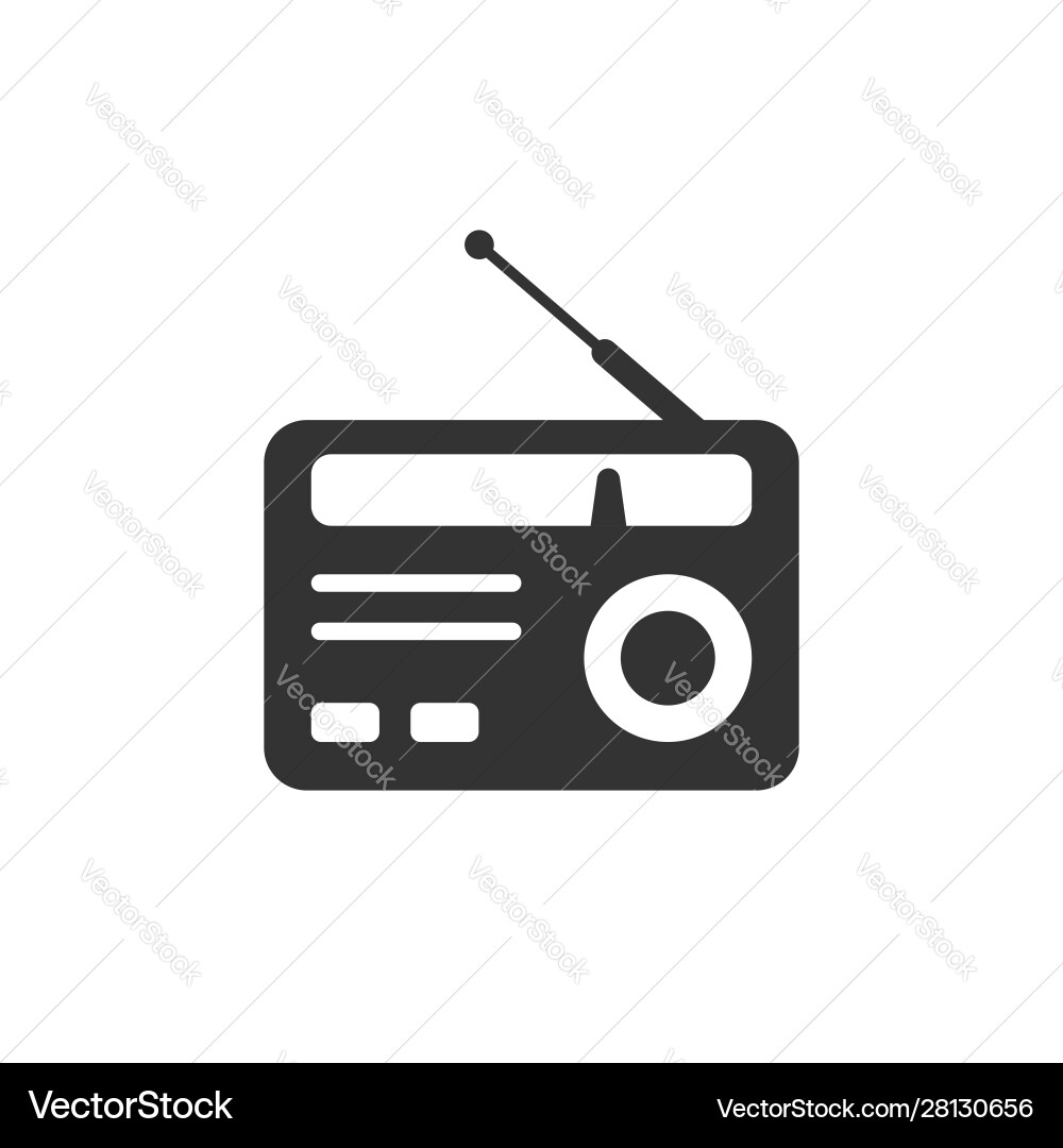 Radio icon in flat style fm broadcast on white Vector Image