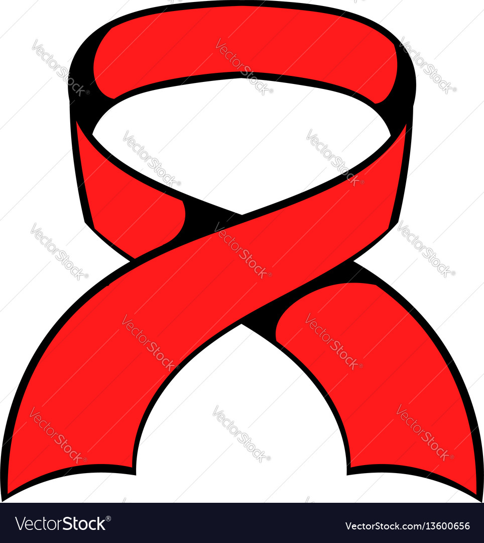Red ribbon icon icon cartoon Royalty Free Vector Image