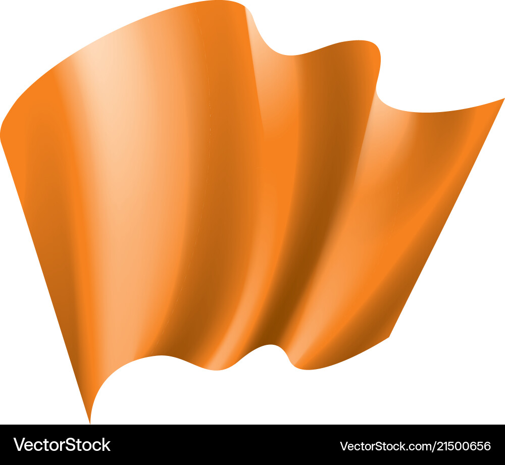 Waving the orange flag on a white background Vector Image