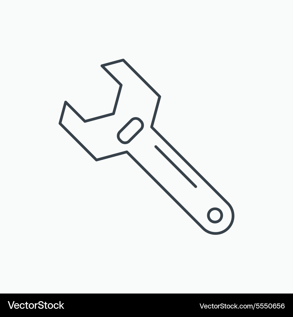 Wrench key icon repair tool sign Royalty Free Vector Image