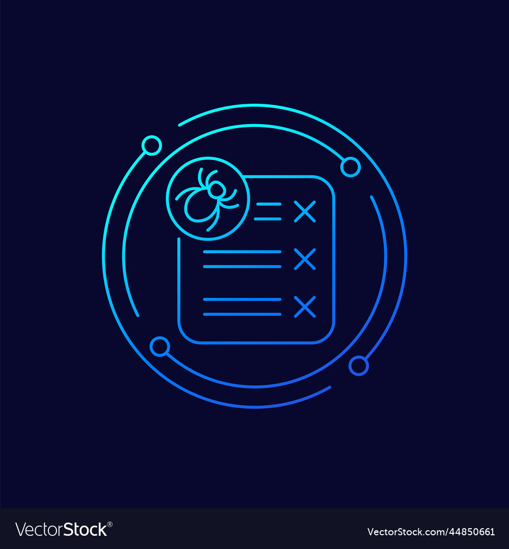Debugging line icon for web Royalty Free Vector Image