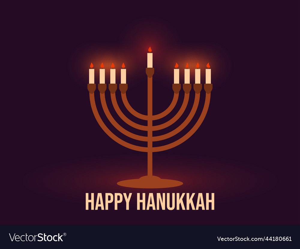 Happy hanukkah with nine candles Royalty Free Vector Image