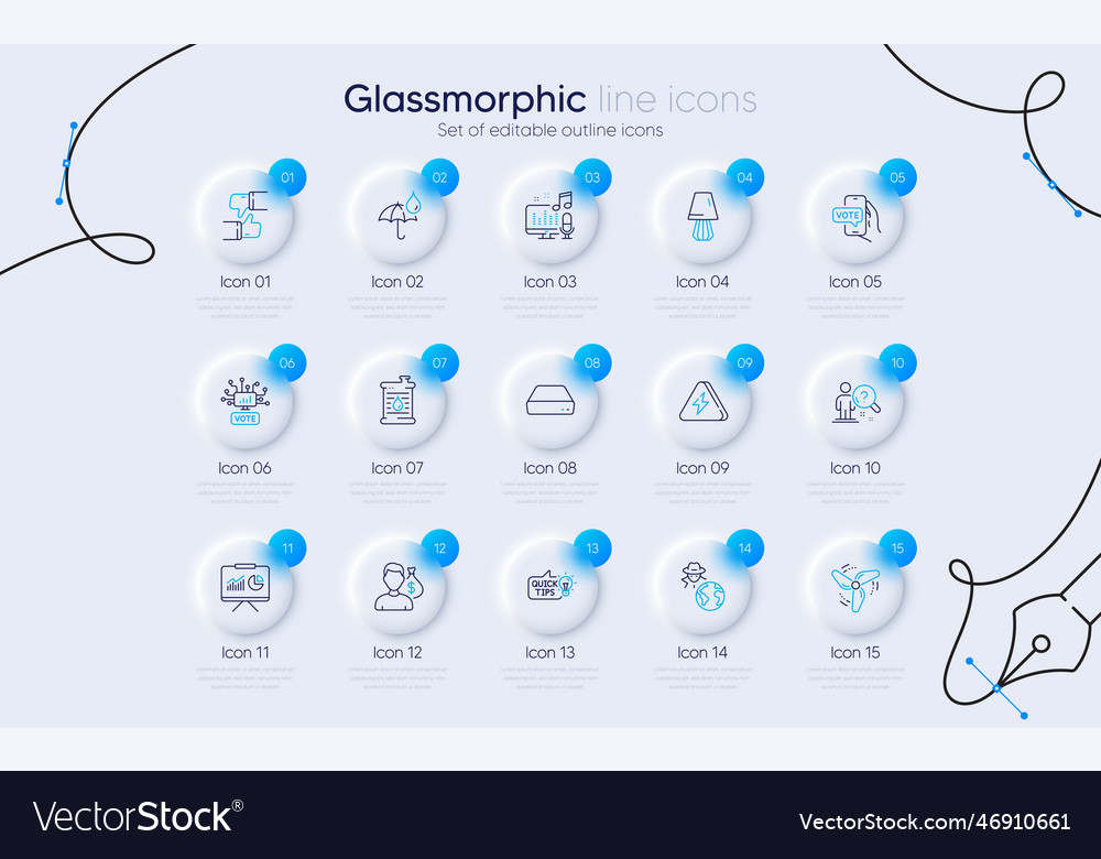 Set of search employee lightning bolt and mini pc Vector Image