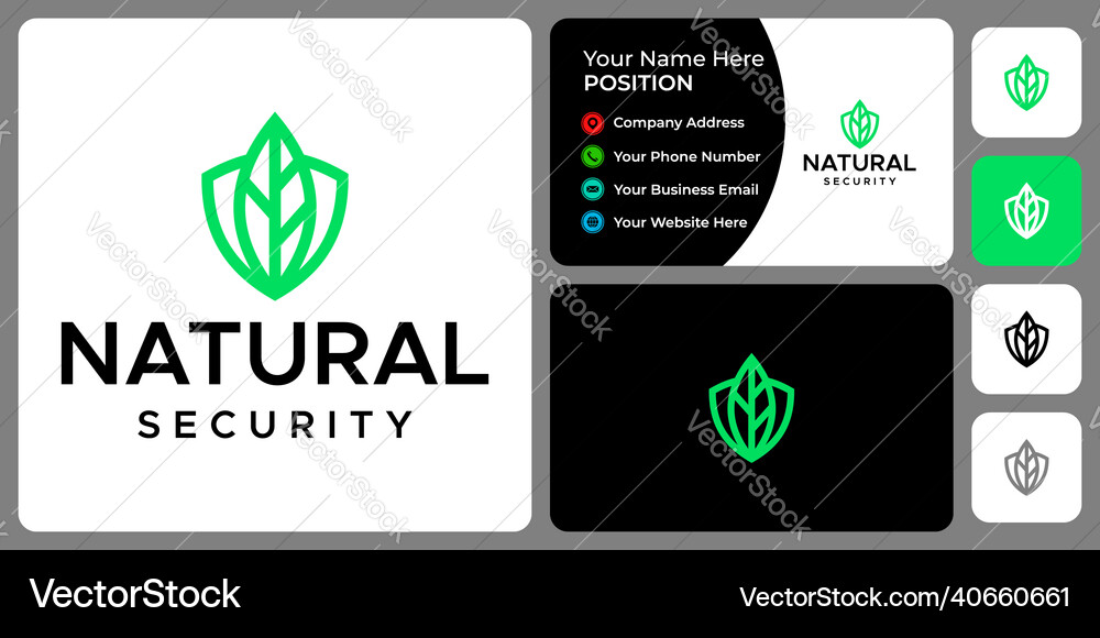 Shield leaf logo Royalty Free Vector Image - VectorStock