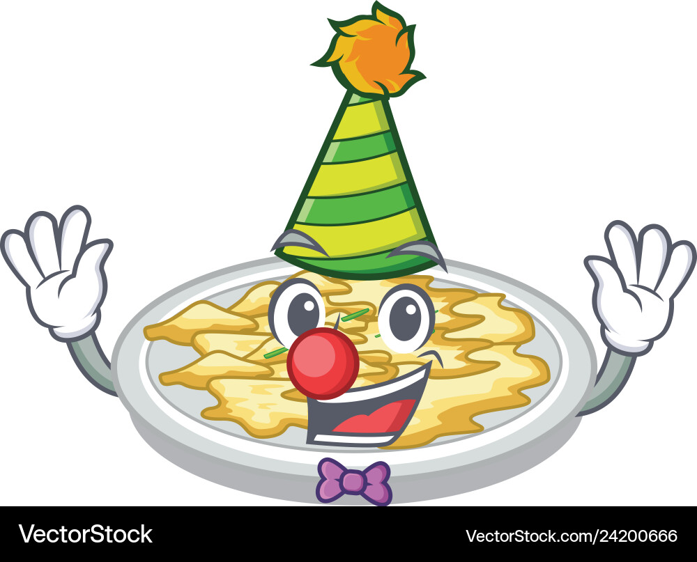 Clown Scrambled Egg Isolated With In Cartoon Vector Image