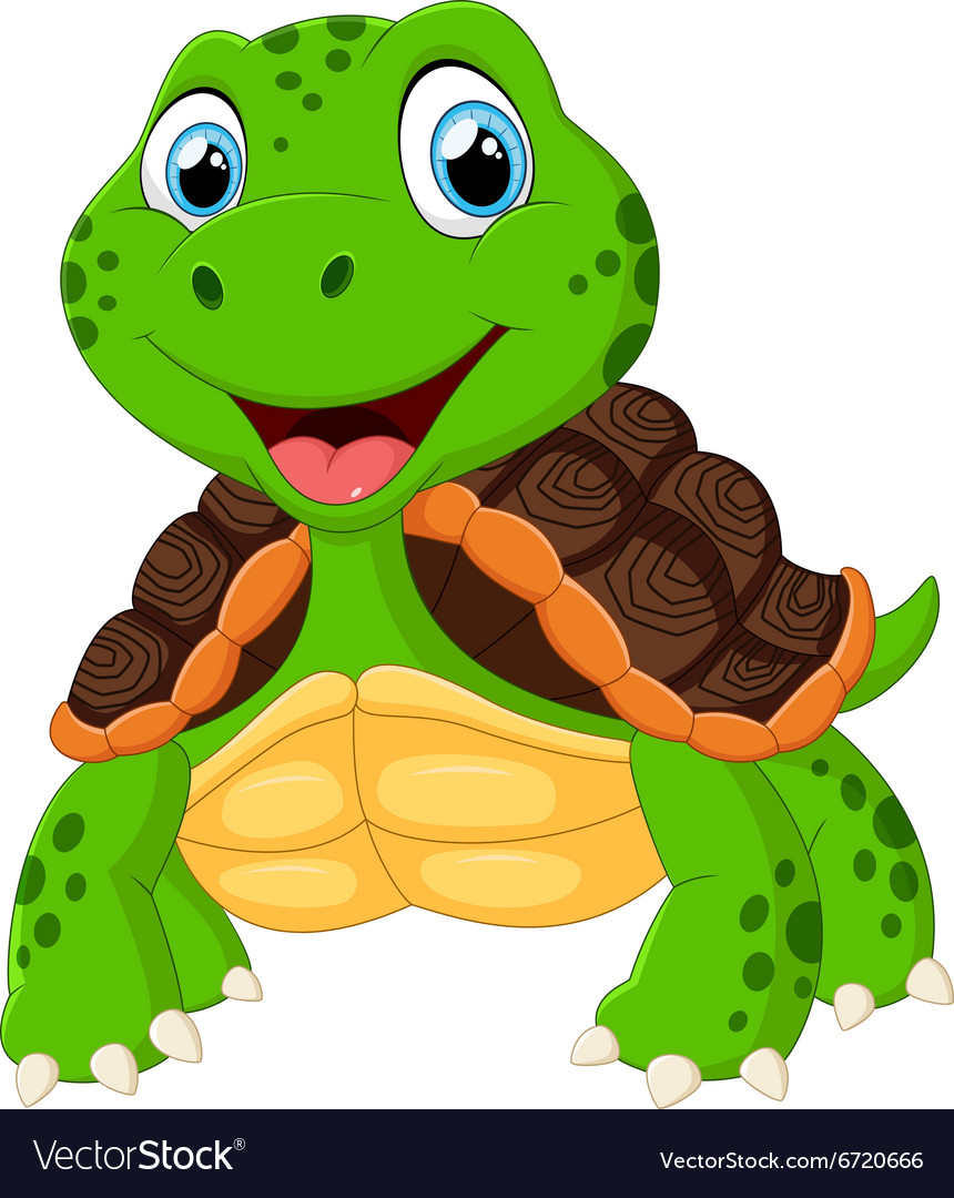 Cute turtle cartoon posing Royalty Free Vector Image