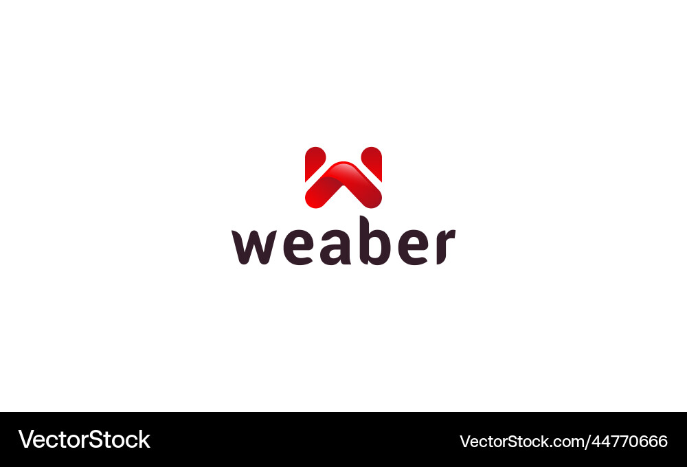 Letter w modern 3d aesthetic minimal logo Vector Image