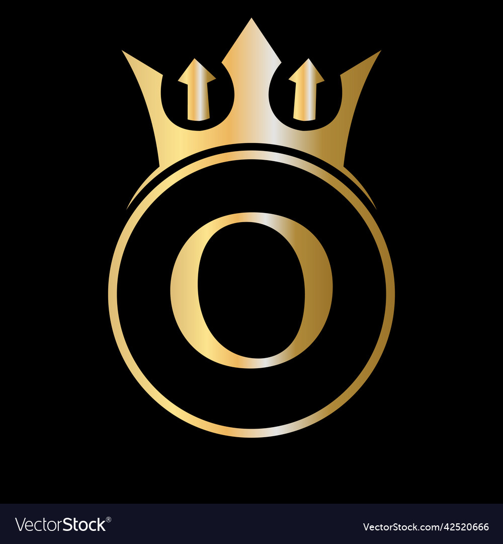 Luxury letter o crown logo Royalty Free Vector Image