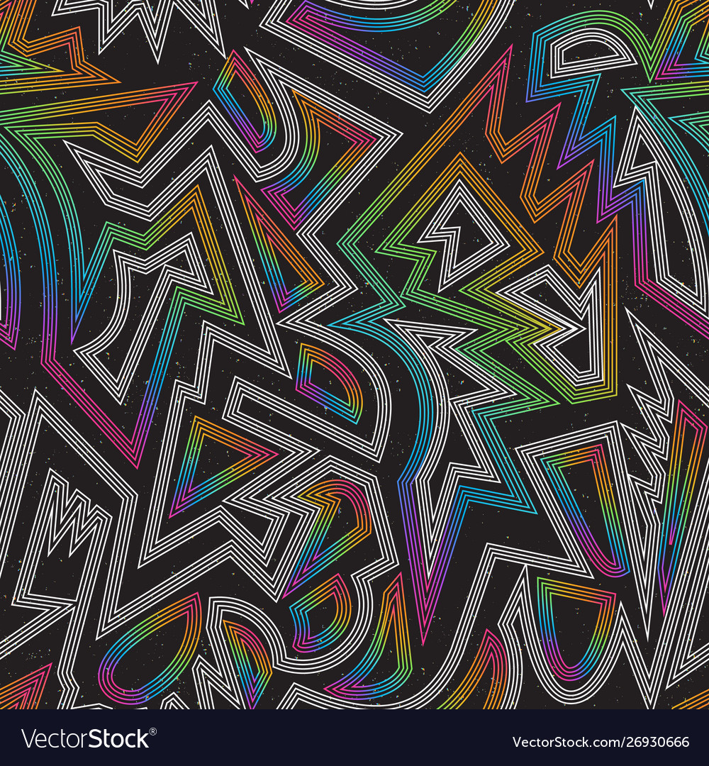 Music rainbow geometric seamless pattern vector image Music rainbow geometric seamless pattern