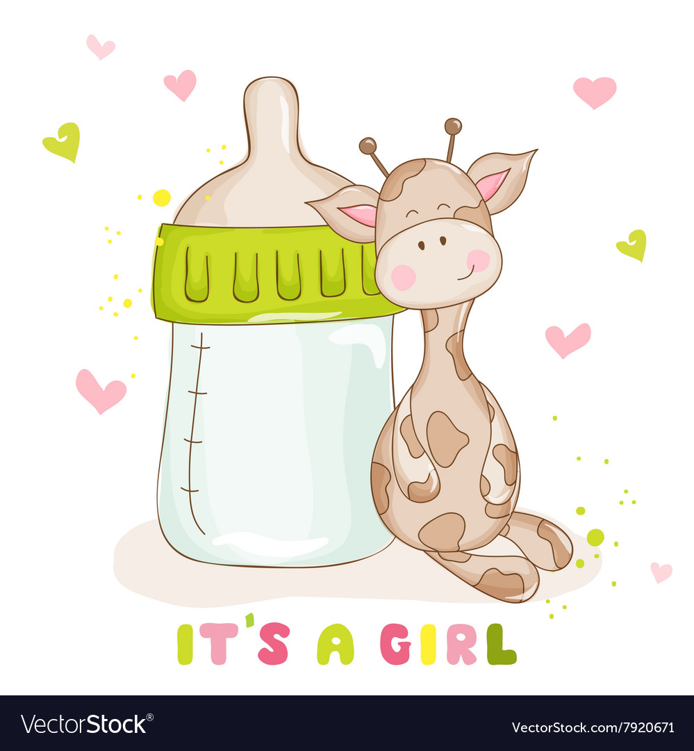 Download Baby Shower Card - Cute Baby Giraffe Royalty Free Vector