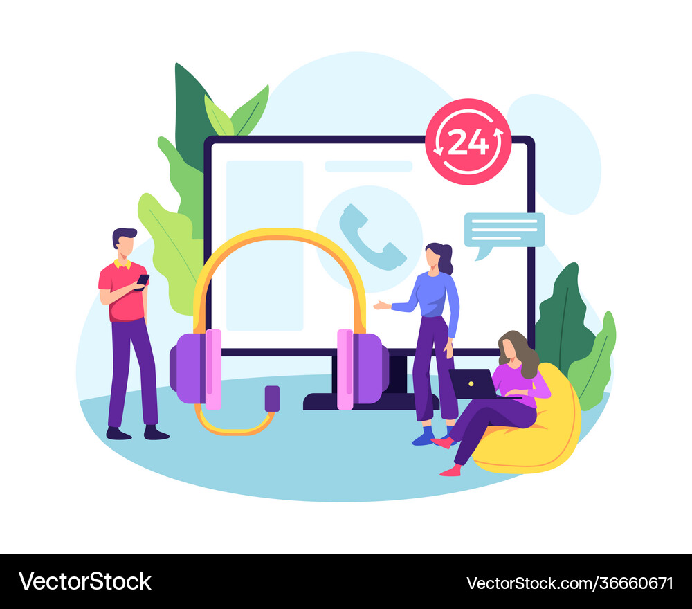 Call center concept Royalty Free Vector Image - VectorStock