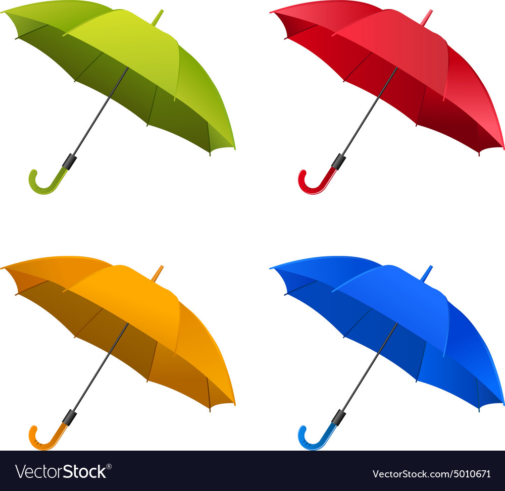 Umbrella set Royalty Free Vector Image - VectorStock