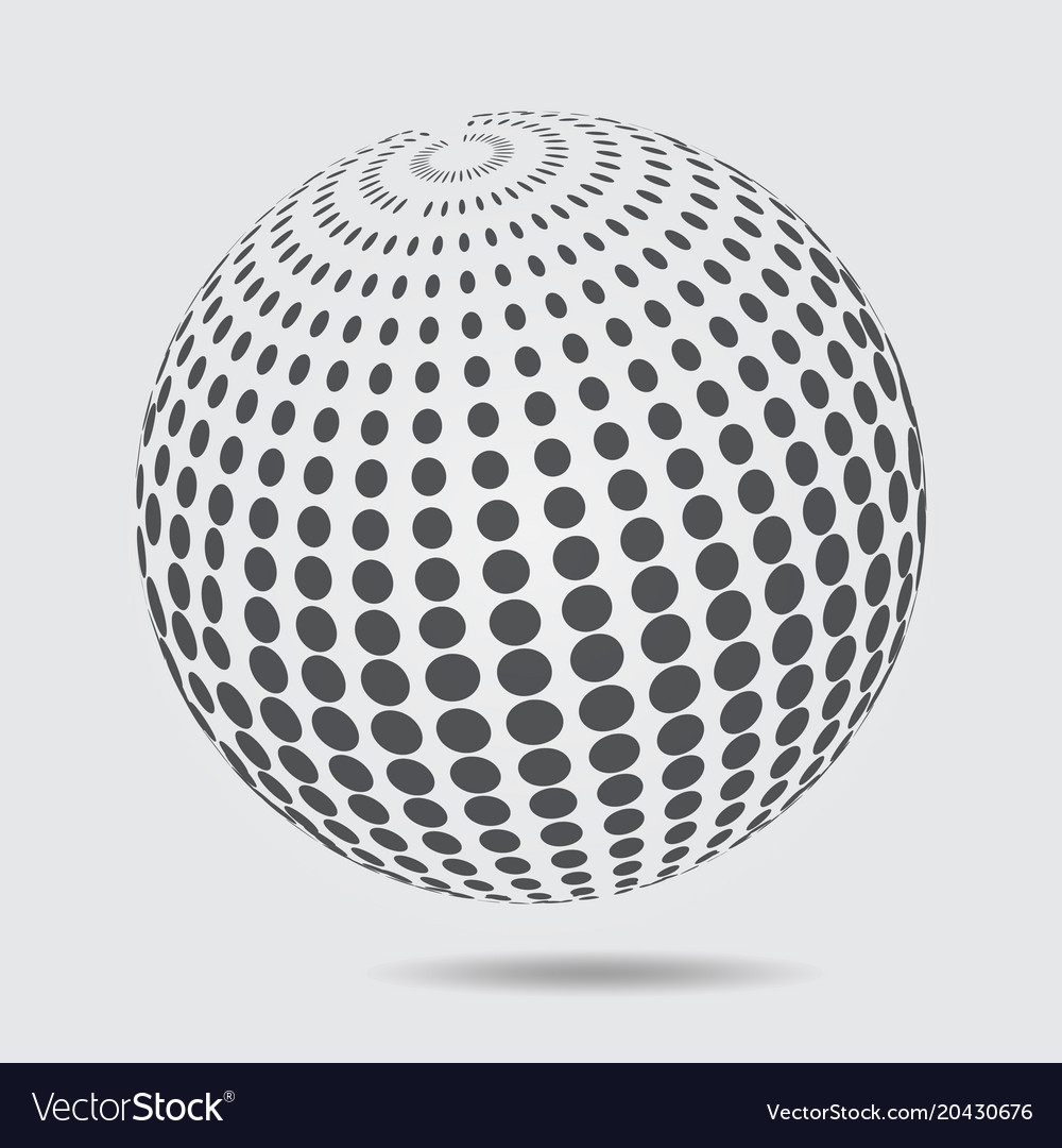 Download 3d sphere logo halftone pattern circle dotted Vector Image