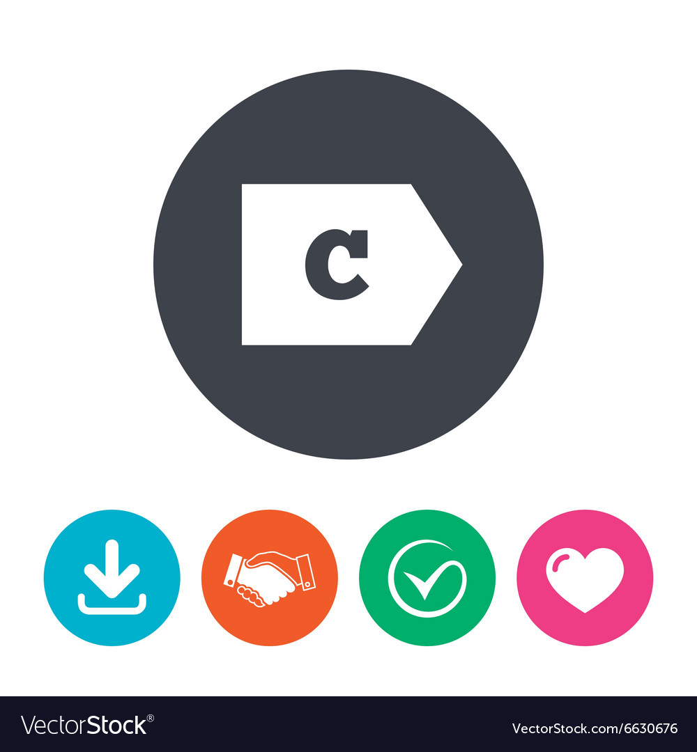Energy efficiency class c consumption Royalty Free Vector