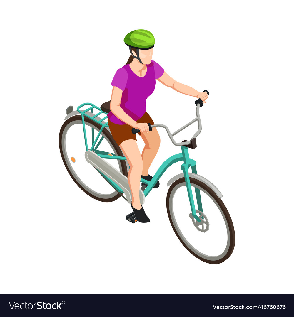 Isometric cyclist Royalty Free Vector Image - VectorStock
