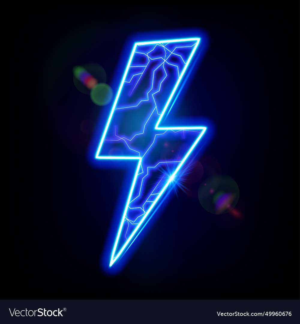 Lightning bolt with electric effect Royalty Free Vector