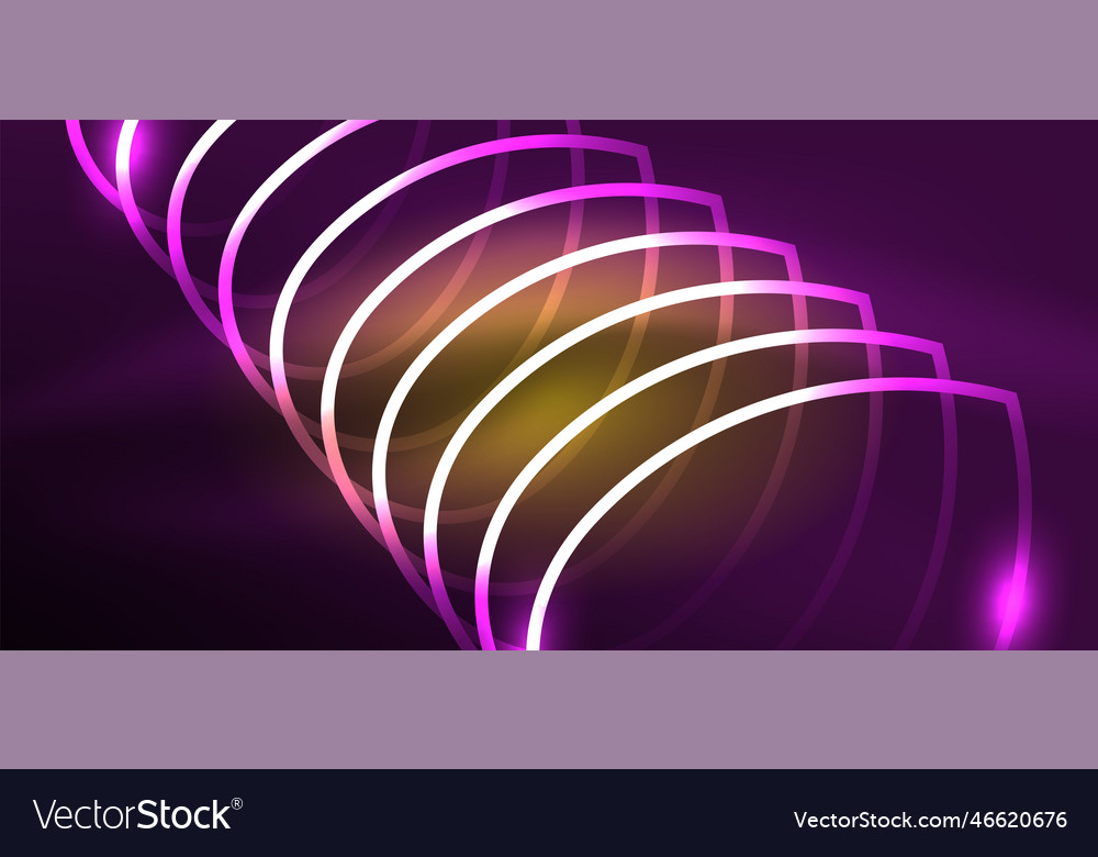 Neon lines and waves abstract background techno Vector Image