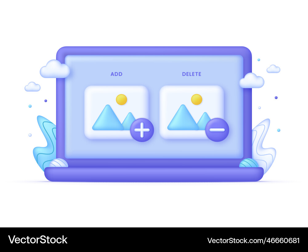 3d picture with plus and minus Royalty Free Vector Image