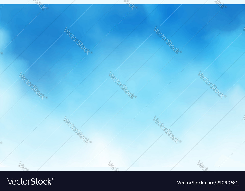 Blue sky gradient watercolor background vector image Blue sky gradient watercolor background