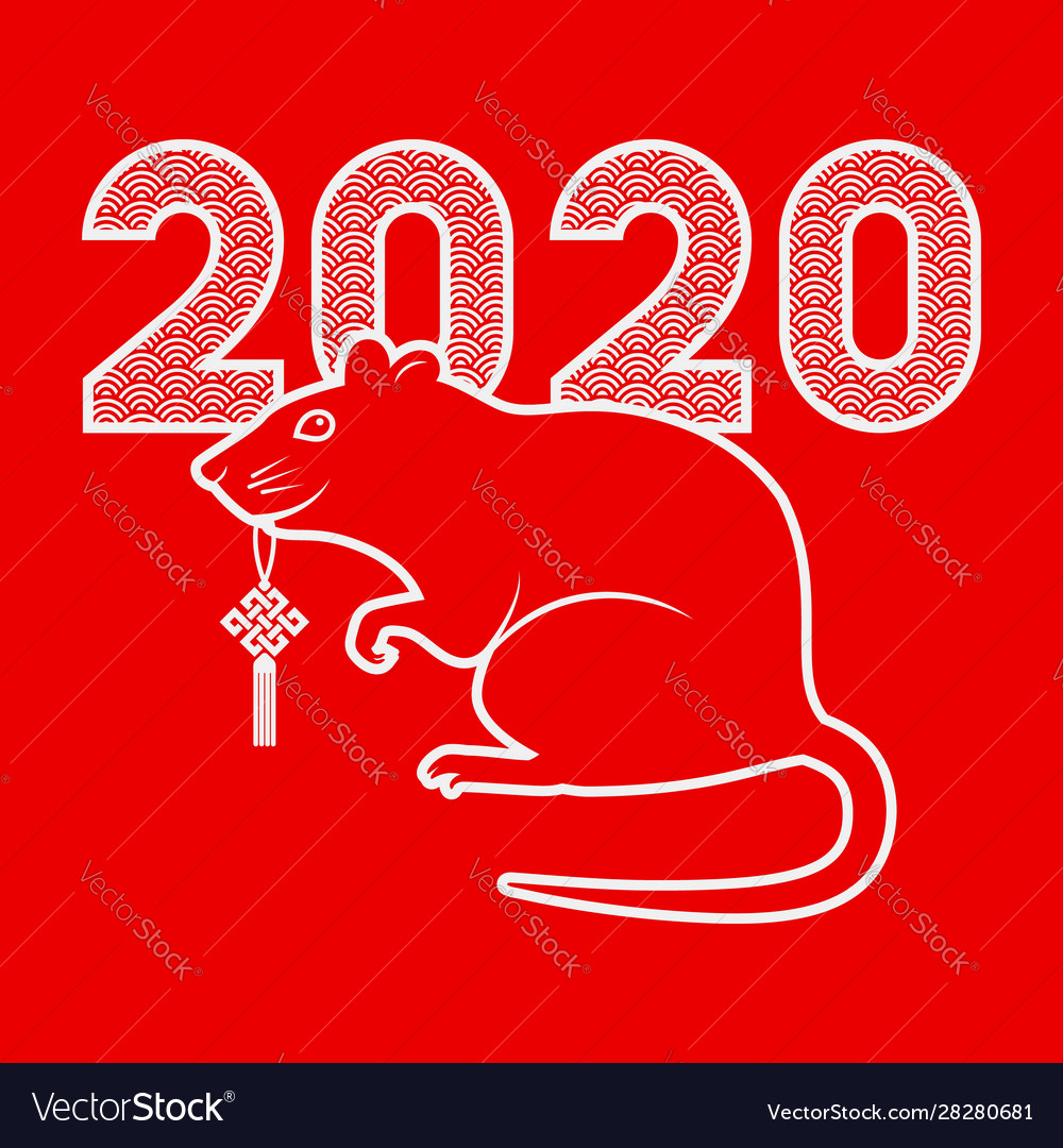 Chinese new year 2020 card Royalty Free Vector Image