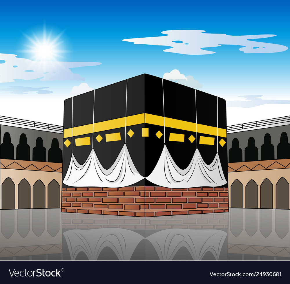 Kaaba mecca saudi arabia Royalty Free Vector Image