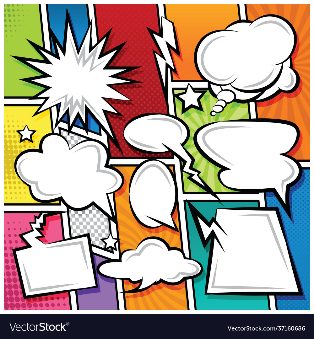 Comic bubble speech balloons cartoon Royalty Free Vector