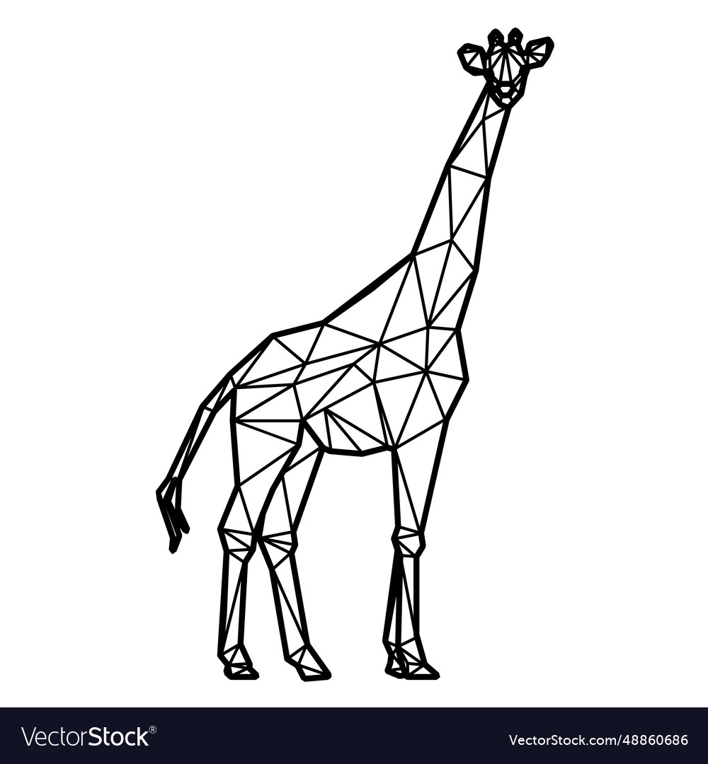 Giraffe side view polygonal Royalty Free Vector Image