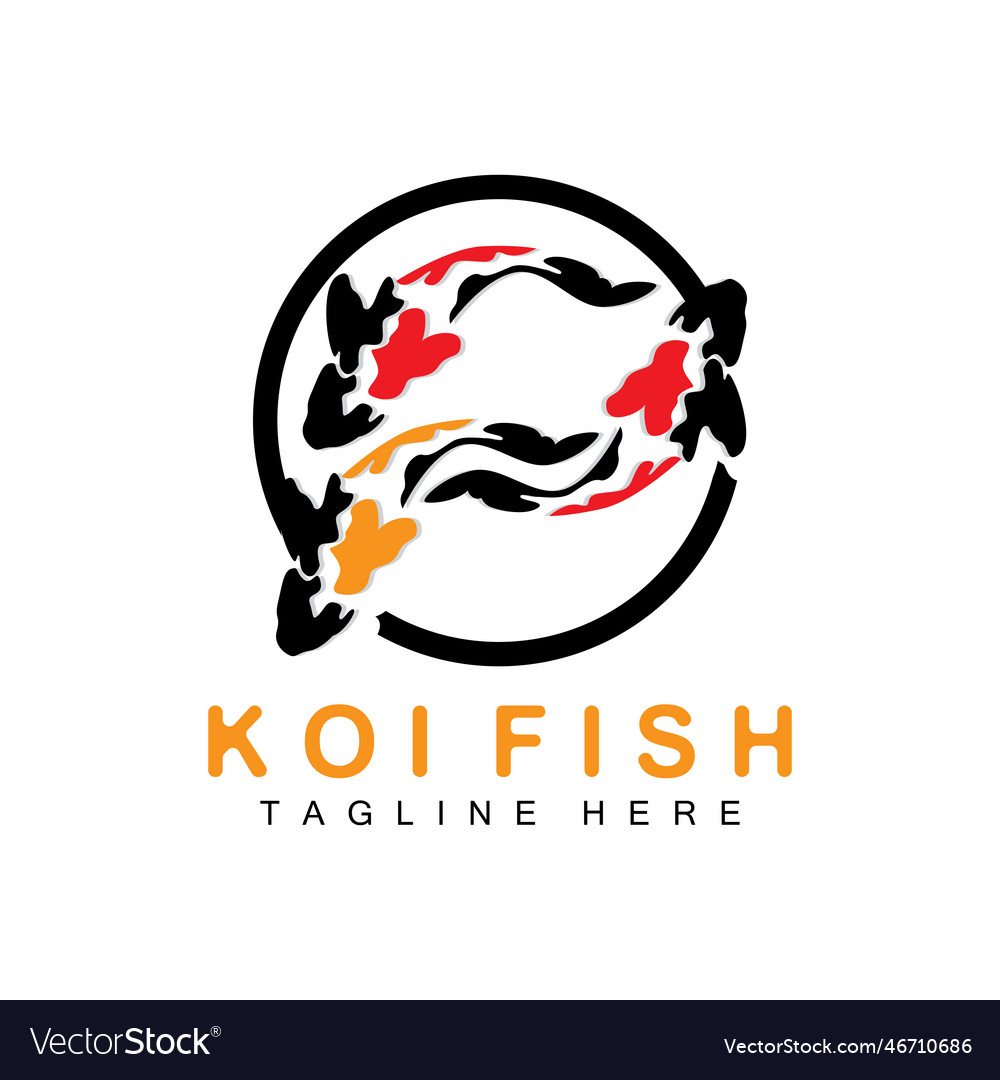 Koi fish logo design chinese lucky and triumph Vector Image