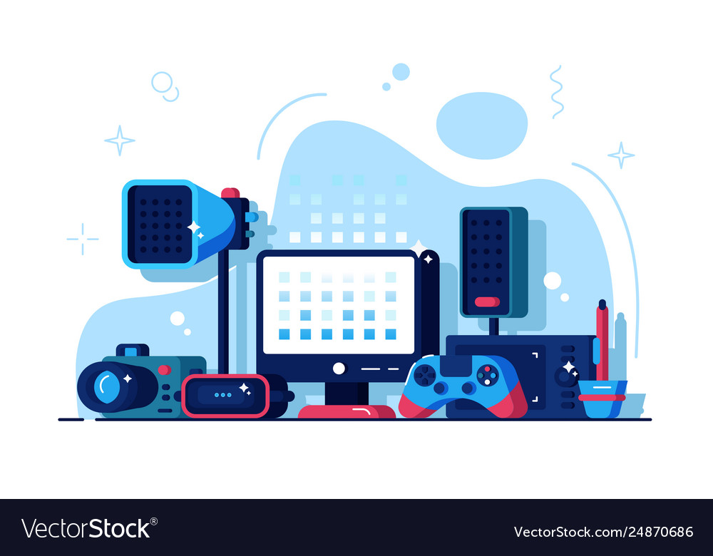 Multimedia installation Royalty Free Vector Image