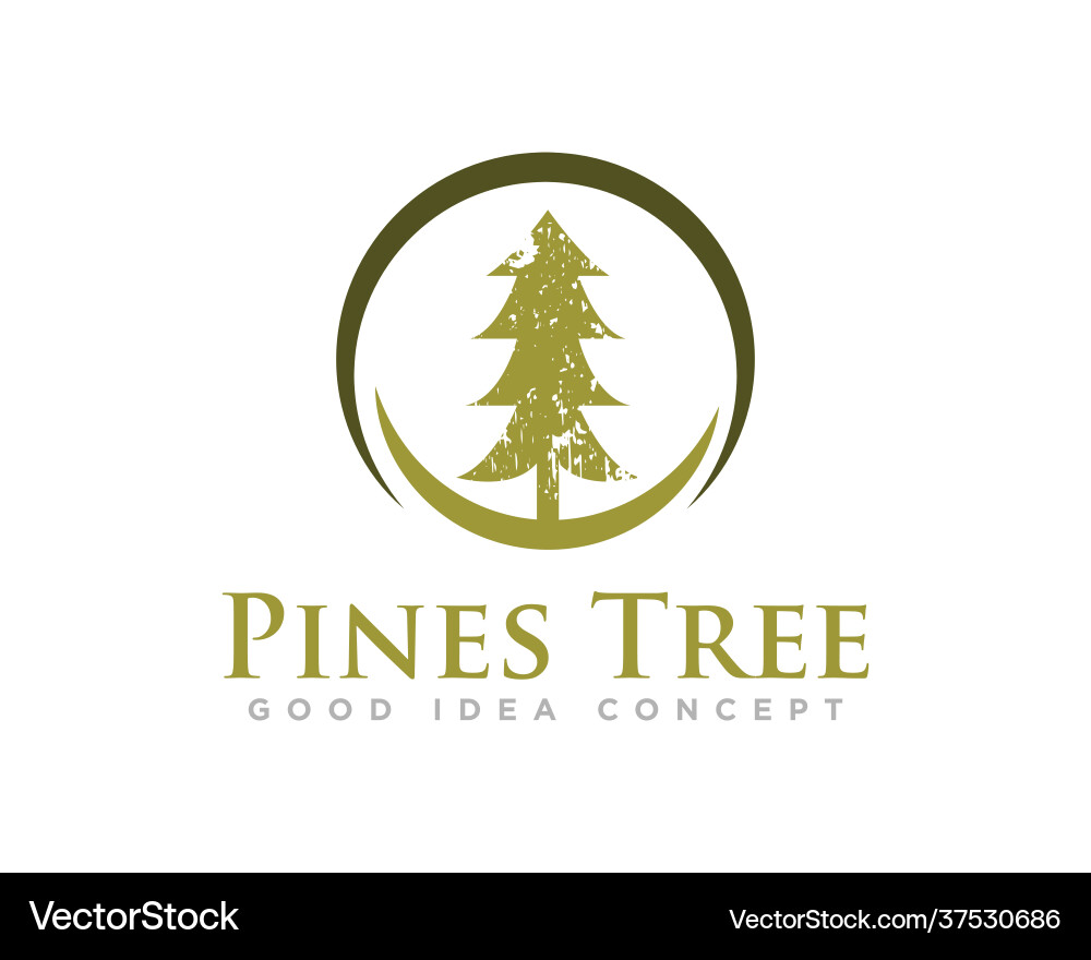 Pine tree logo design Royalty Free Vector Image