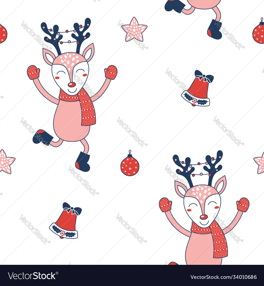 Seamless christmas pattern vector image Seamless christmas pattern