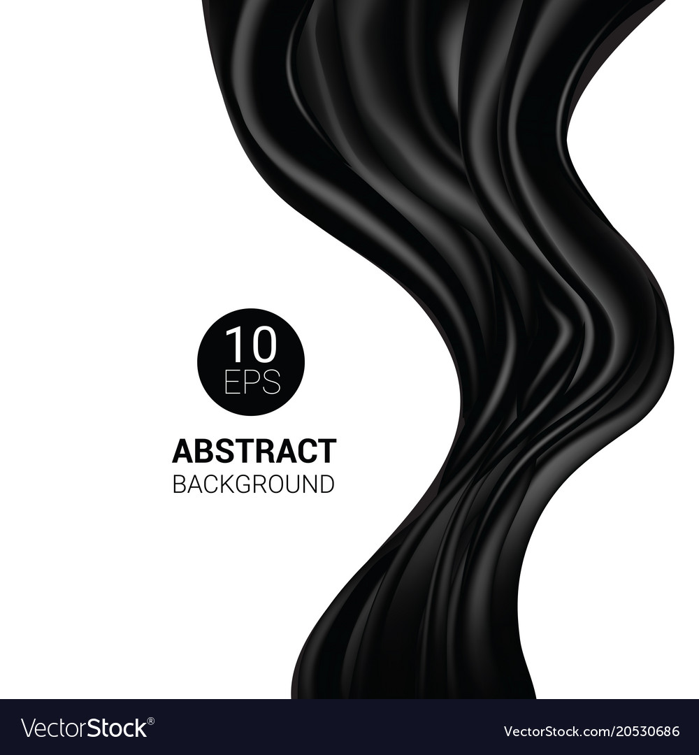 Silk Black Silky Fabric And Elegant Dark Vector Image