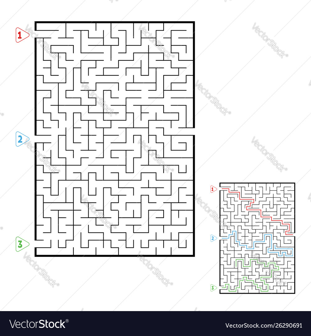 Abstract rectangular large maze game for kids Vector Image