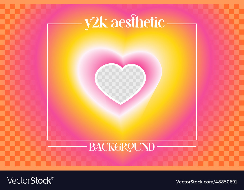 Energetic y2k heart aura aesthetic background Vector Image