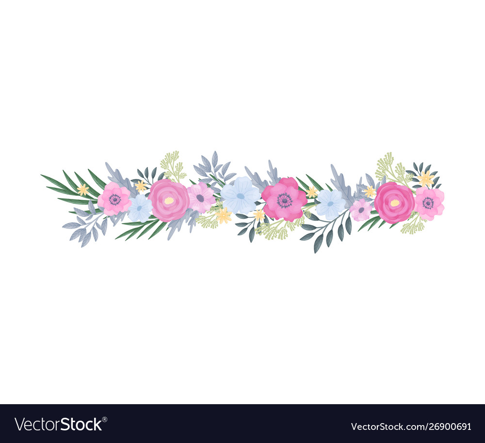 Download Horizontal flower arrangement Royalty Free Vector Image