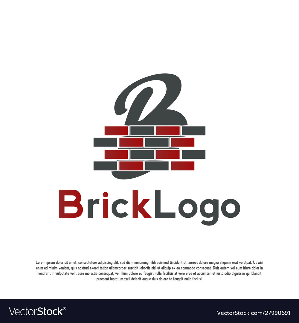 Modern brick logo design Royalty Free Vector Image