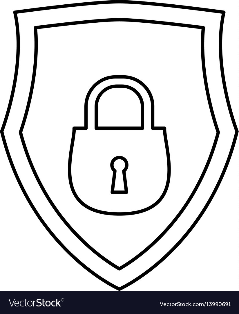 Shield security abstract padlock Royalty Free Vector Image