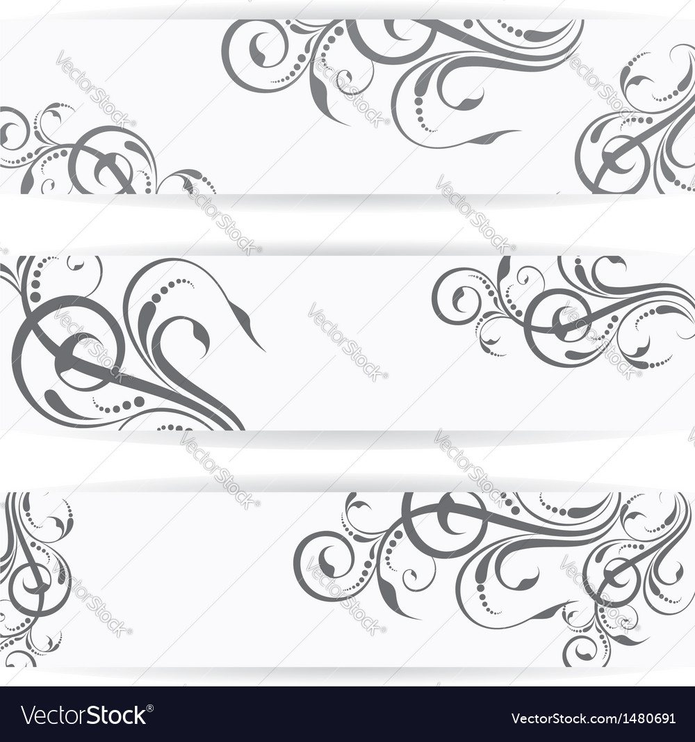 website header or banner set with beautiful floral floral header design