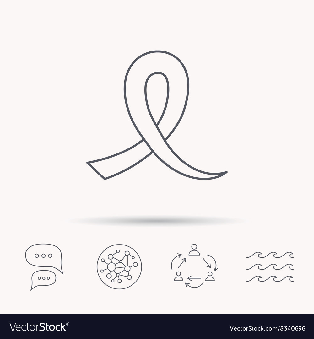 Awareness ribbon icon oncology sign Royalty Free Vector