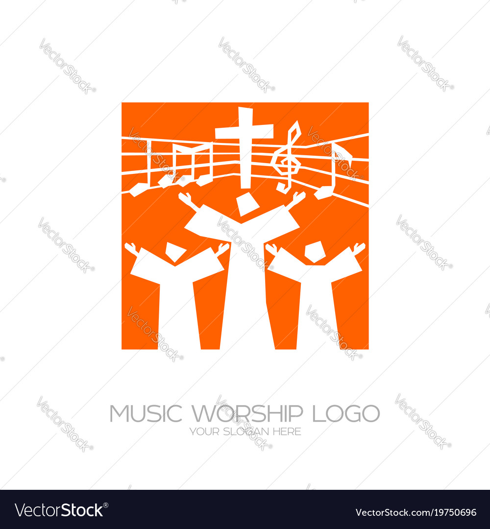 Believers in jesus sing a song glorification Vector Image