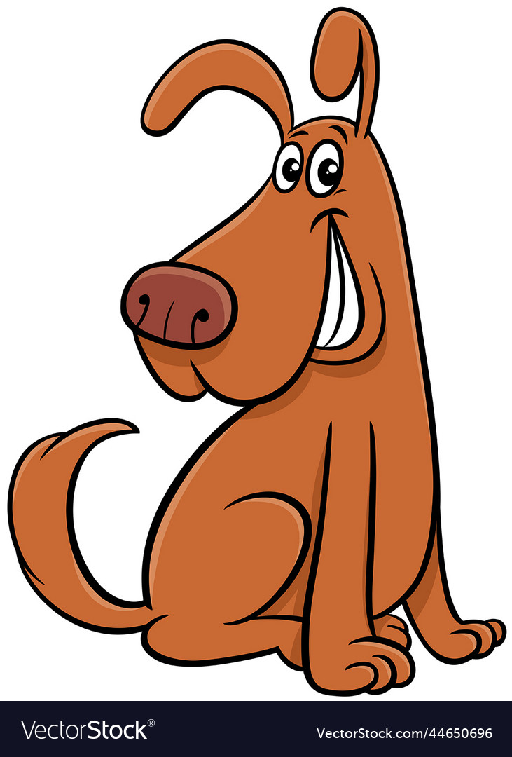 Cartoon brown dog comic animal character Vector Image